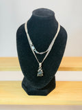 Colgante de moldavita natural en plata de ley 925